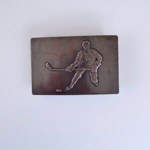 Vintage Hockey Player Belt Buckle